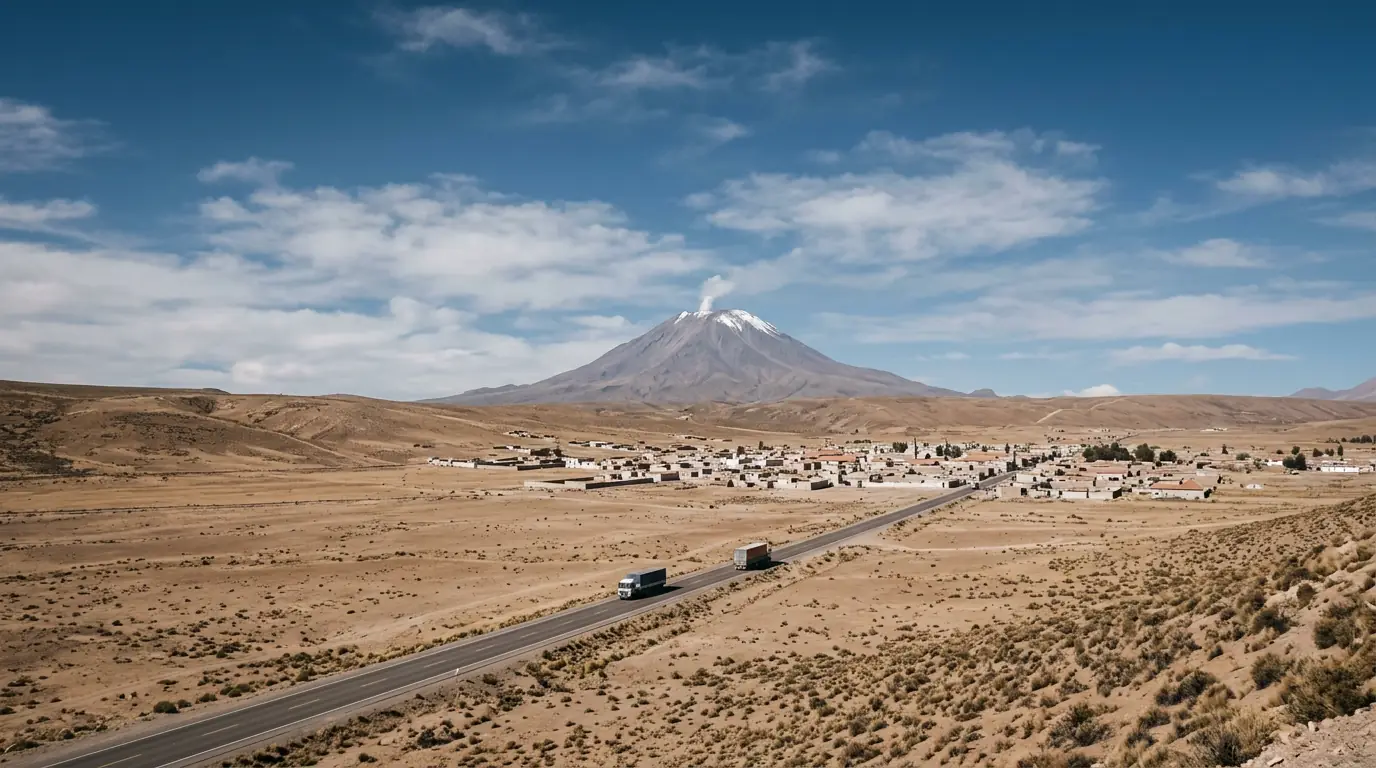 Paisaje de la región de Arequipa, Perú — ilustración referencial