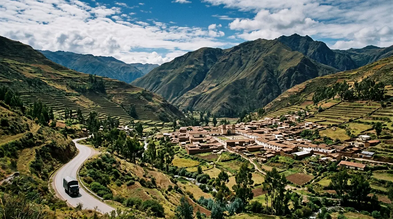 Paisaje de la región de Cusco, Perú — ilustración referencial