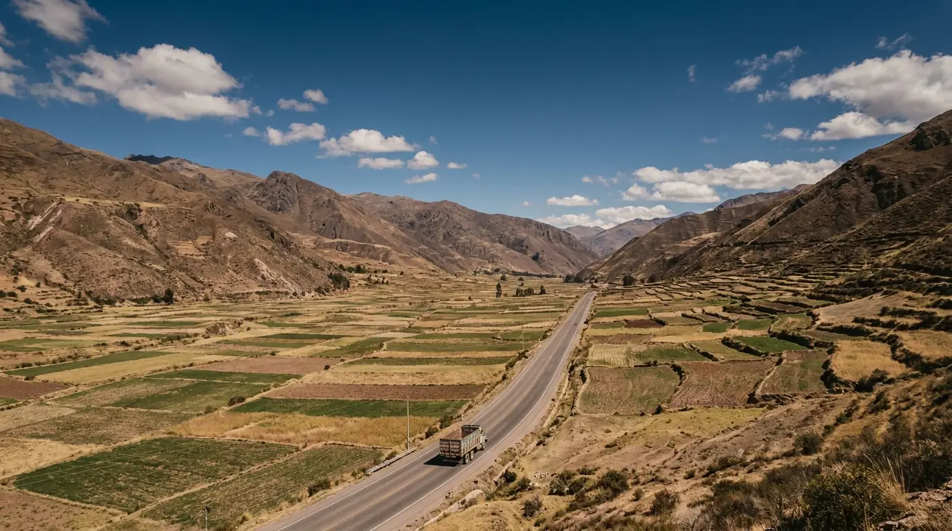 Paisaje de la región de Huancayo, Perú — ilustración referencial
