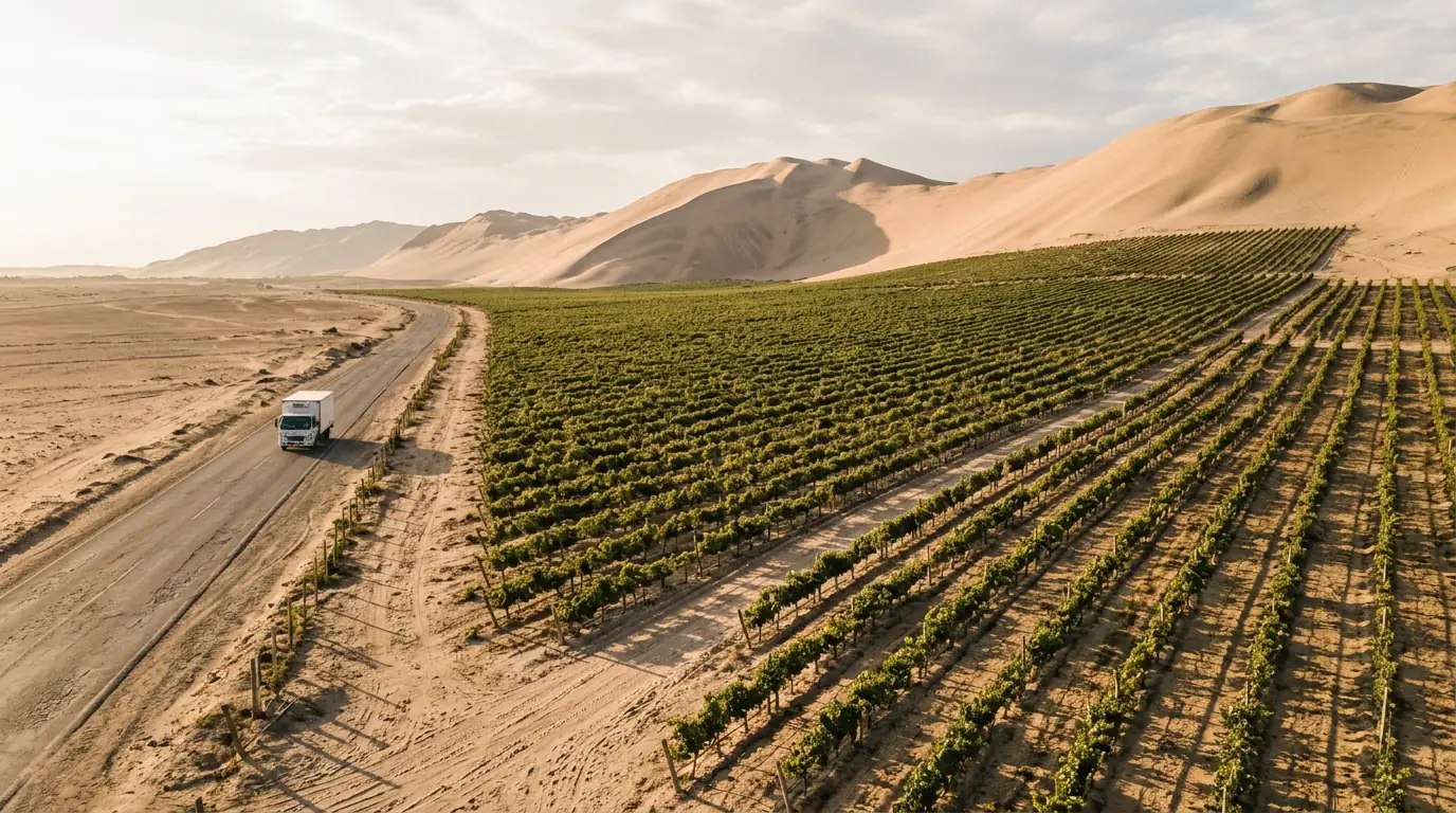 Paisaje de la región de Ica, Perú — ilustración referencial