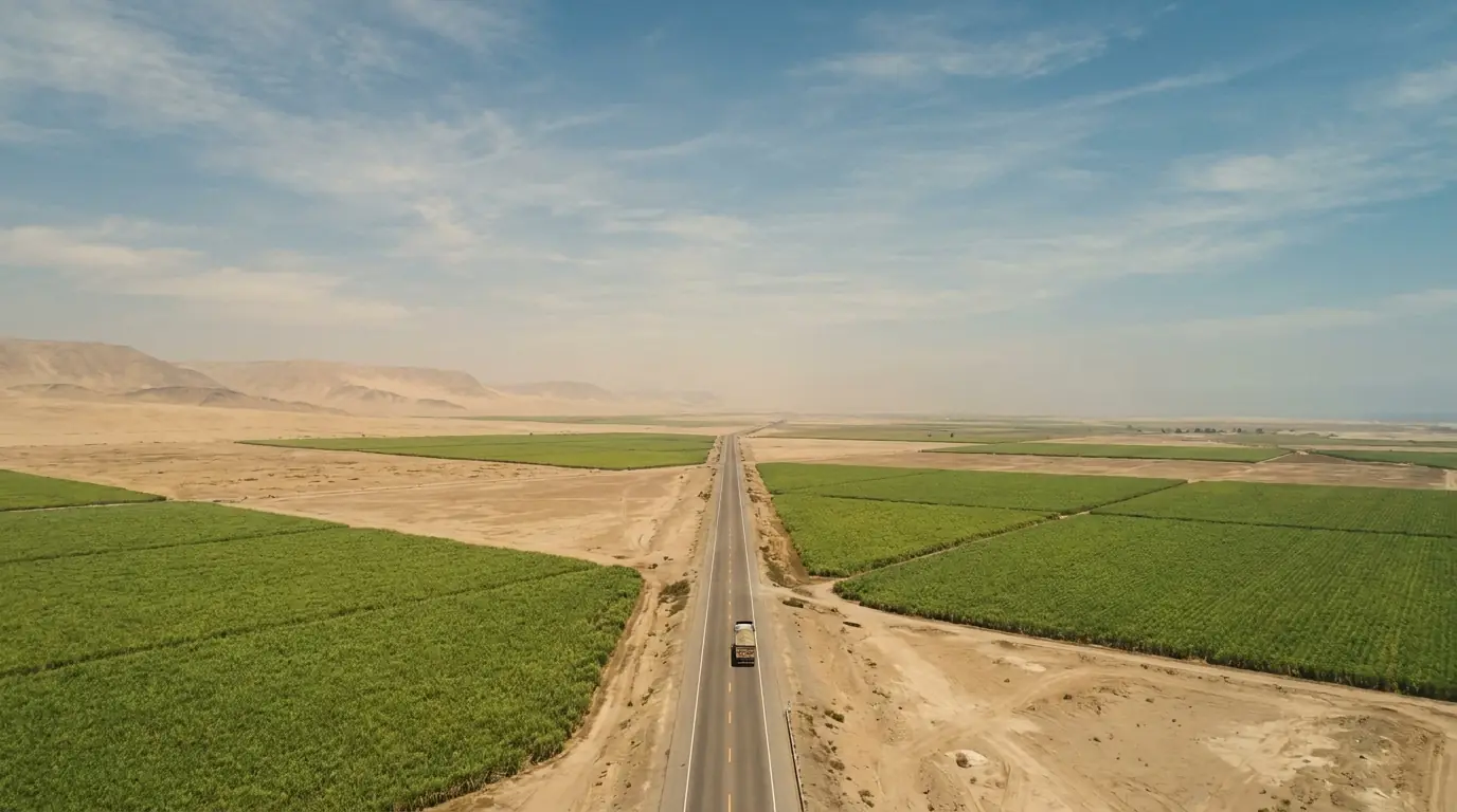 Paisaje de la región de Trujillo, Perú — ilustración referencial
